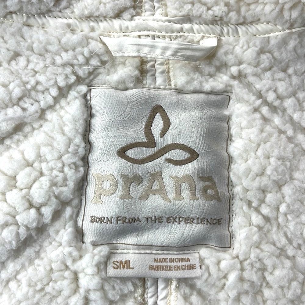 prAna Diva Softshell Jacket Womens Small S White Button Zip‎ Front Sherpa Lined - Picture 9 of 14